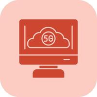 Cloud Connection Glyph Tritone Icon vector