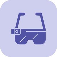 Ar Glasses Glyph Tritone Icon vector