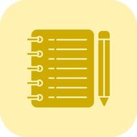 Notepad Glyph Tritone Icon vector