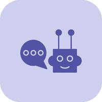 chatbot glifo tritono icono vector