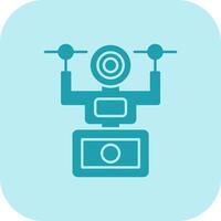 Camera Drone Glyph Tritone Icon vector