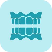 Denture Glyph Tritone Icon vector