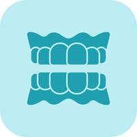 dentadura glifo tritono icono vector