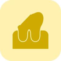 dental caries glifo tritono icono vector