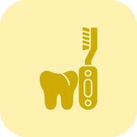 eléctrico cepillo de dientes glifo tritono icono vector