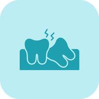 Wisdom Tooth Glyph Tritone Icon vector