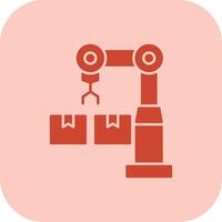 Industrial Robot Glyph Tritone Icon vector