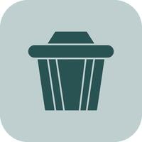 Recycle Bin Glyph Tritone Icon vector