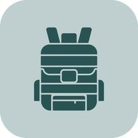 Backpack Glyph Tritone Icon vector