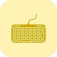teclado glifo tritono icono vector