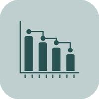 Bar Graph Glyph Tritone Icon vector