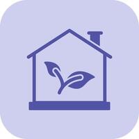 Eco House Glyph Tritone Icon vector