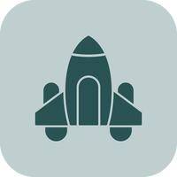 Spaceship Glyph Tritone Icon vector