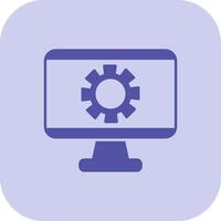 Monitor Screen Glyph Tritone Icon vector