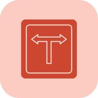 T Junction Glyph Tritone Icon vector