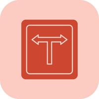 T Junction Glyph Tritone Icon vector