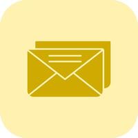 Email Glyph Tritone Icon vector