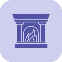 Fireplace Glyph Tritone Icon vector