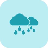 Rainy Glyph Tritone Icon vector