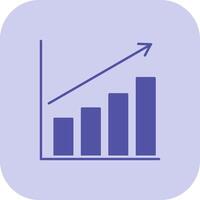 Bar Chart Glyph Tritone Icon vector