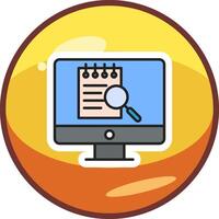 File Search Computer Vector Icon