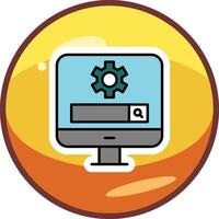 Computer Search Engine Vector Icon