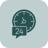 24 Hours Glyph Tritone Icon vector