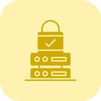 Data Protection Glyph Tritone Icon vector