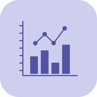 Bar Chart Glyph Tritone Icon vector