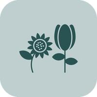 Botanical Glyph Tritone Icon vector