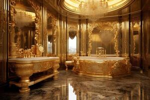 AI generated Grand Gold bath. Generate Ai photo