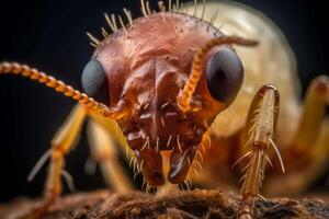 AI generated Terrifying Macro closeup termite. Generate Ai photo