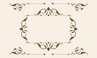 Calligraphic Decorative frame rectangular background with Ornamental design, vintage border frame. - Vector. vector