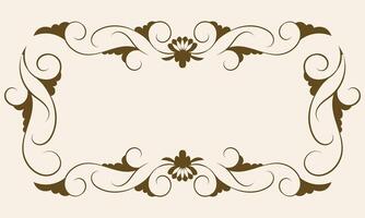 Calligraphic Decorative frame rectangular background with Ornamental design, vintage border frame. - Vector. vector