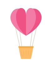 Pink Heart Hot Air Balloon for Cute Valentine Banner and Background Element Decoration vector
