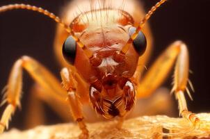 AI generated Fascinating Macro closeup termite. Generate Ai photo