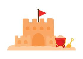 mano dibujado arena castillo icono para verano fiesta elemento decoración en dibujos animados vector ilustración