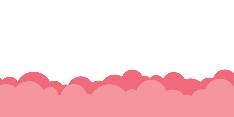 Bottom Frame Valentine Background Element Decoration with Cloud Sky Shape Vector Illustration