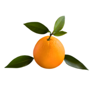 AI generated Fresh orange with leaves isolated on transparent background png