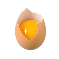 AI generated Chicken egg , broken egg isolated on transparent background png