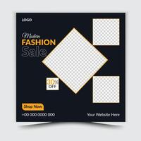 Fashion Social Media Post Template Design vector