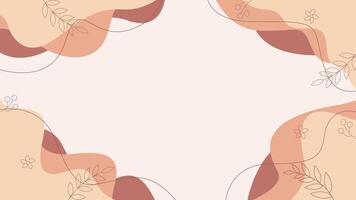 Abstract brown pastel background with floral organic shapes. Vector Illustration. Suitable for presentations, covers, banners, posters, templates, and others