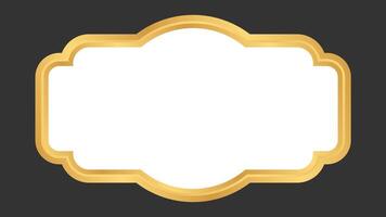 Black background with gold border. Vector frame border illustration. Isolated Shape Label. Suitable for sticker decoration for apps and web. Banner, badge, and others