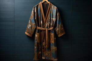 AI generated Stylish Man bath robe. Generate Ai photo