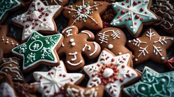 AI generated Christmas gingerbread. Neural network AI generated photo