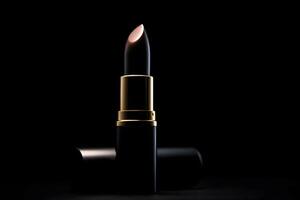 AI generated Lipstick on a black background. Neural network AI generated photo