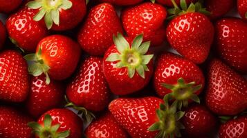 AI generated Fresh strawberry as background. Neural network AI generated photo