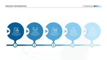 infografía proceso diseño con íconos y 5 5 opciones o pasos. vector