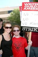 Candice Bailey  Seth Green Screen Actor's Guild Support the Writer's Guild of America Strike Outside NBCUniversal Studios Lot Lankershim Blvd Los Angeles, CA November 13, 2007 photo