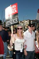 Marg Helgenberger Screen Actor's Guild Support the Writer's Guild of America Strike Outside NBCUniversal Studios Lot Lankershim Blvd Los Angeles, CA November 13, 2007 photo